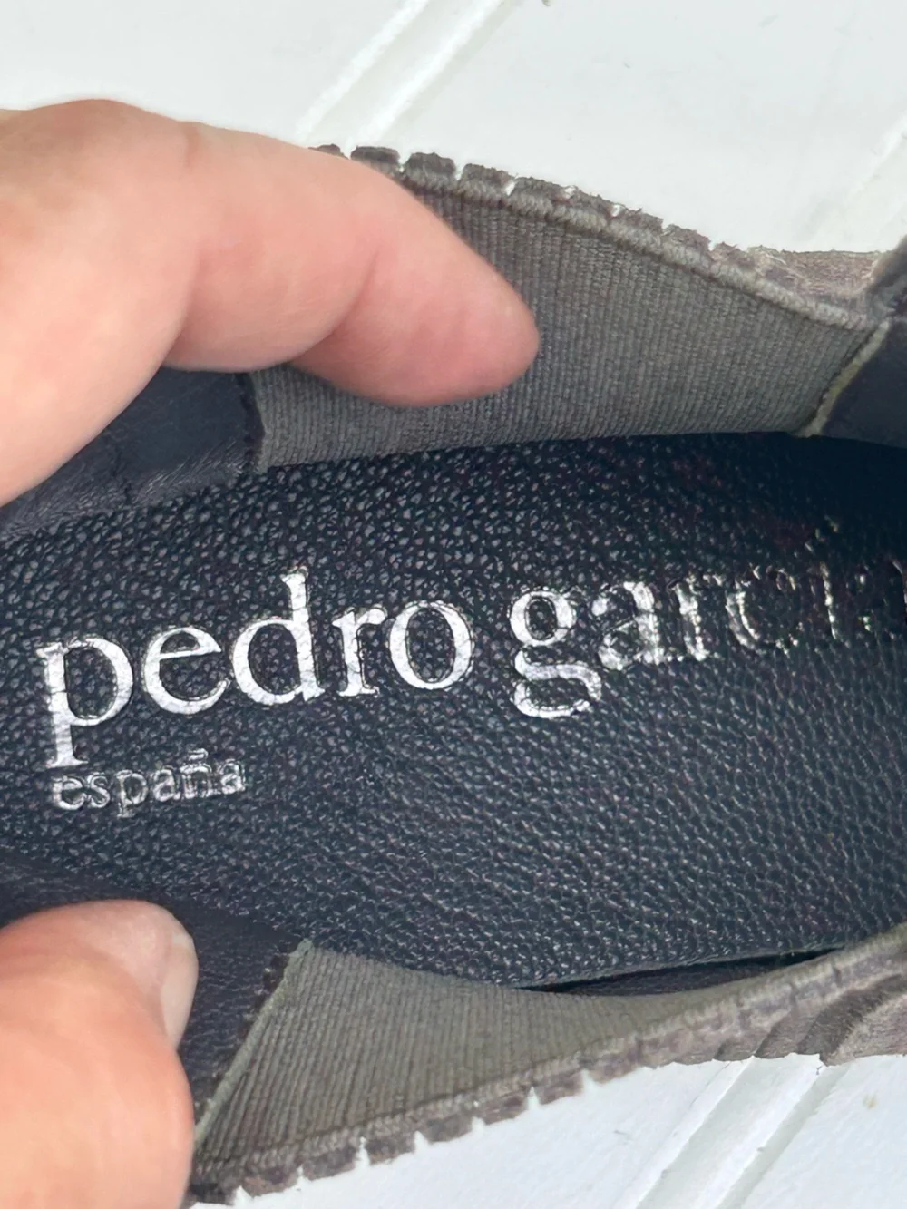 Pedro Garcia Boots Suede Chelsea Pull On Grayish Made in Spain Size 40